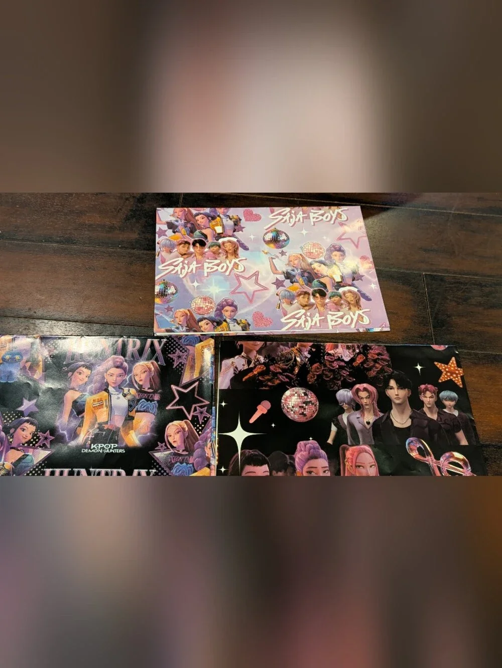 3 K-pop Demon Hunters Party Wrapping Paper Sheets